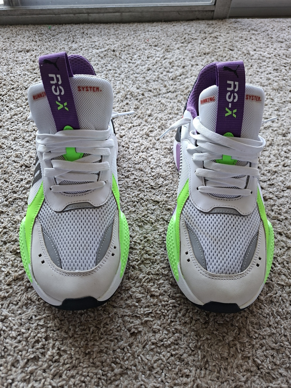 Puma RS-X Bold “Buzz Lightyear” Sneakers Men’s Size 13 White Green Purple 372715